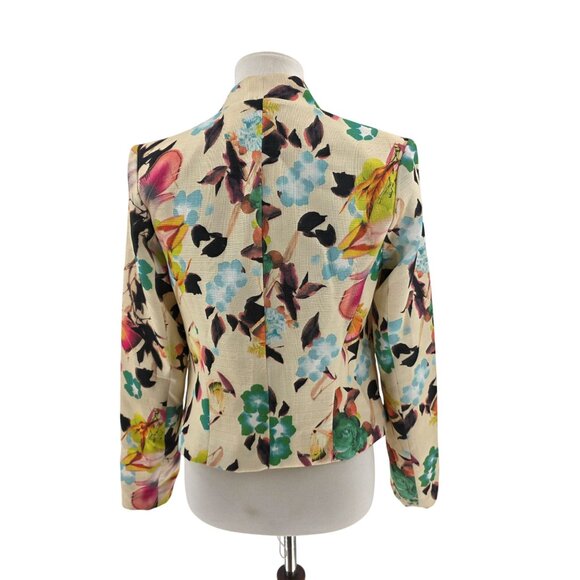 Ovi Womens Floral Blazer Jacket M Polyester Blend Made In China - Picture 3 of 8